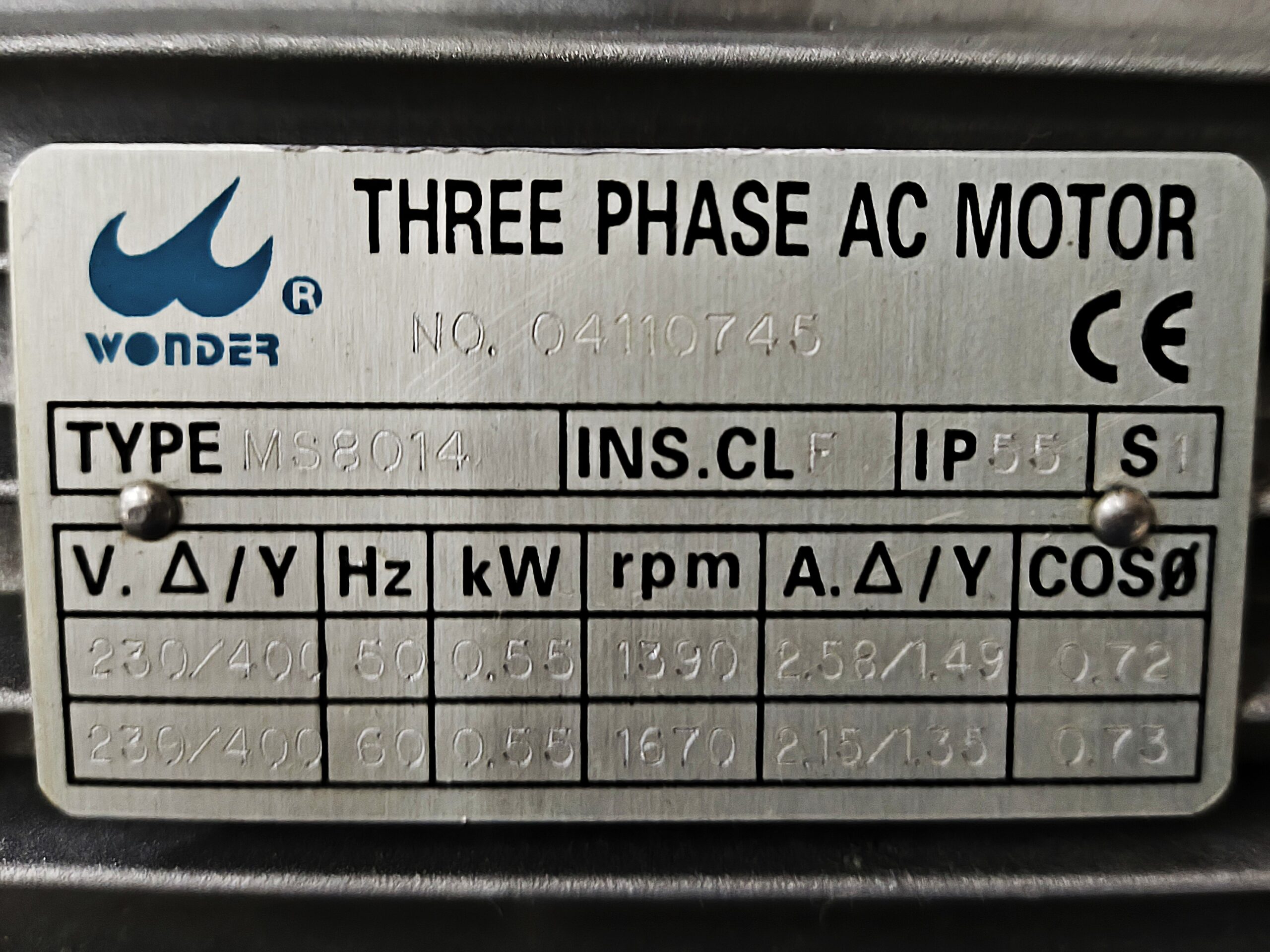 WONDER THREE PHASE AC MOTOR
